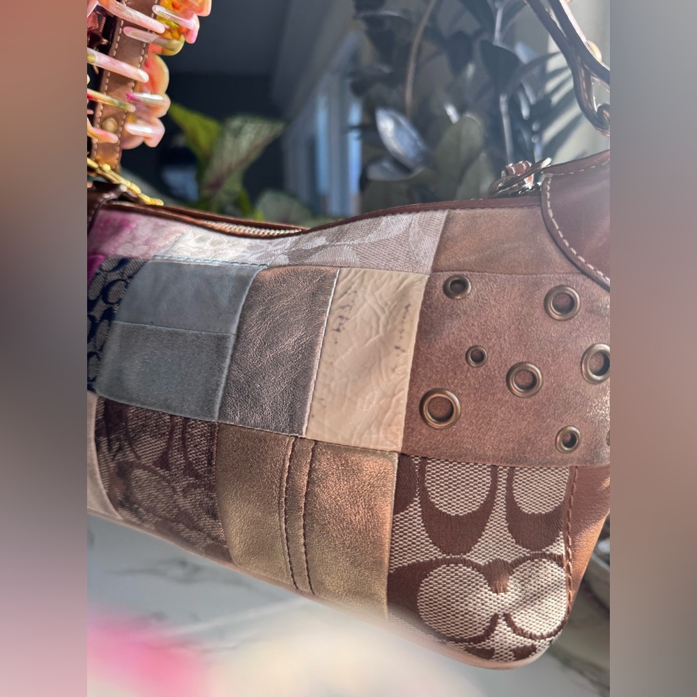Coach Patchwork Pink & Neutral Demi Bag #2190 - Picture 7 of 8